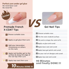 150pcs/boxed New False Nails Press On Nail Long Short Almond Nail Detachable French Style Wearing Manicure Fake Nail Patch