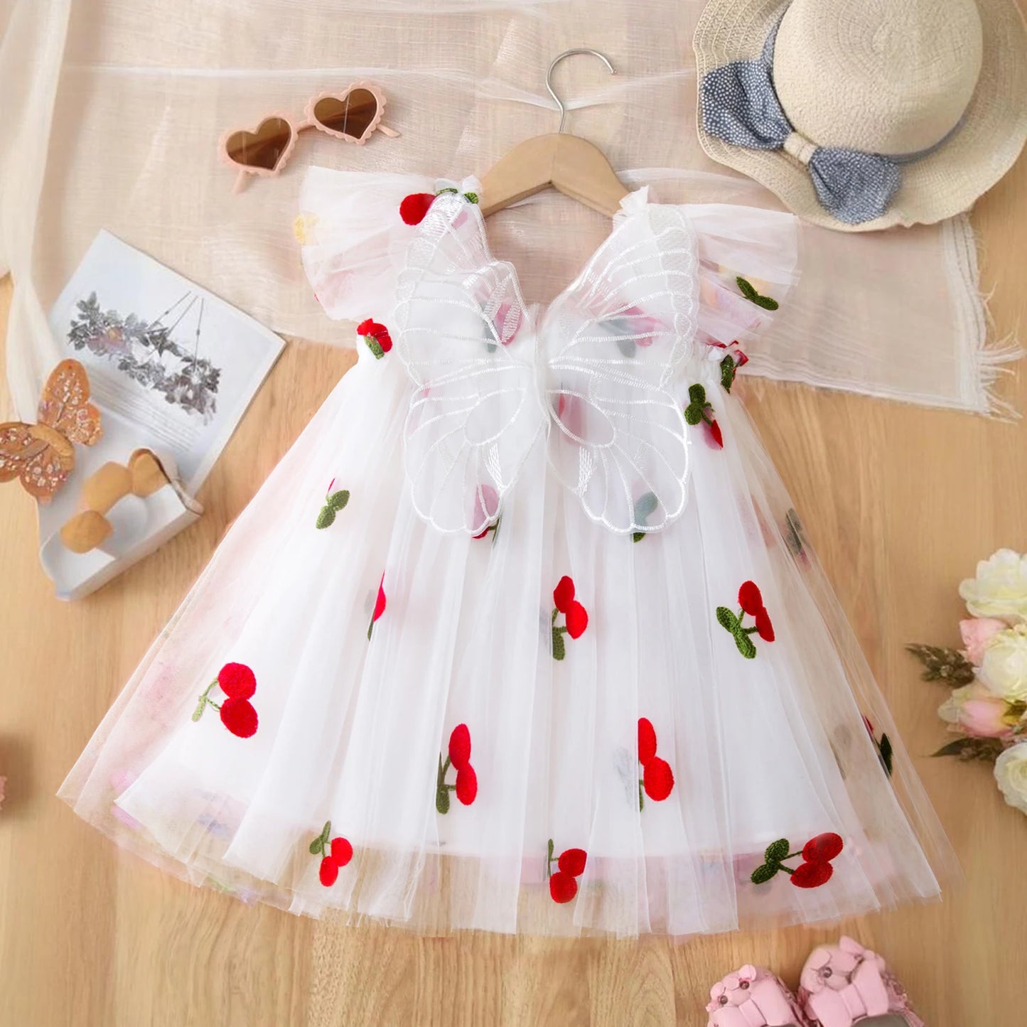 Summer Girls Birthday Dresses Pink Tulle Formal Event Costumes Girls First Communion Dresses Kids Dresses