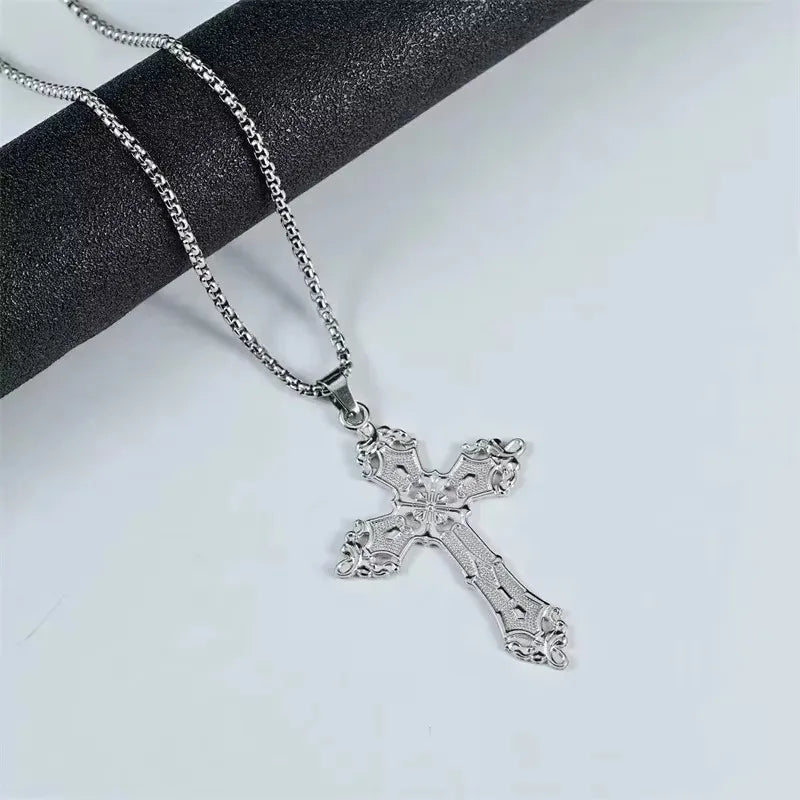 European And American Fashion Personality Retro Gothic Cross Necklace For Men And Women Street Hip-Hop Trendsetters Versatile Pe