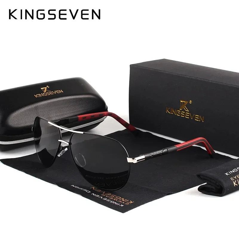 KINGSEVEN Fashion Men Sunglasses Luxury UV400 Polarized Glasses Women Pilot Outdoor Causal Male Female Fishing Driving Eyewear