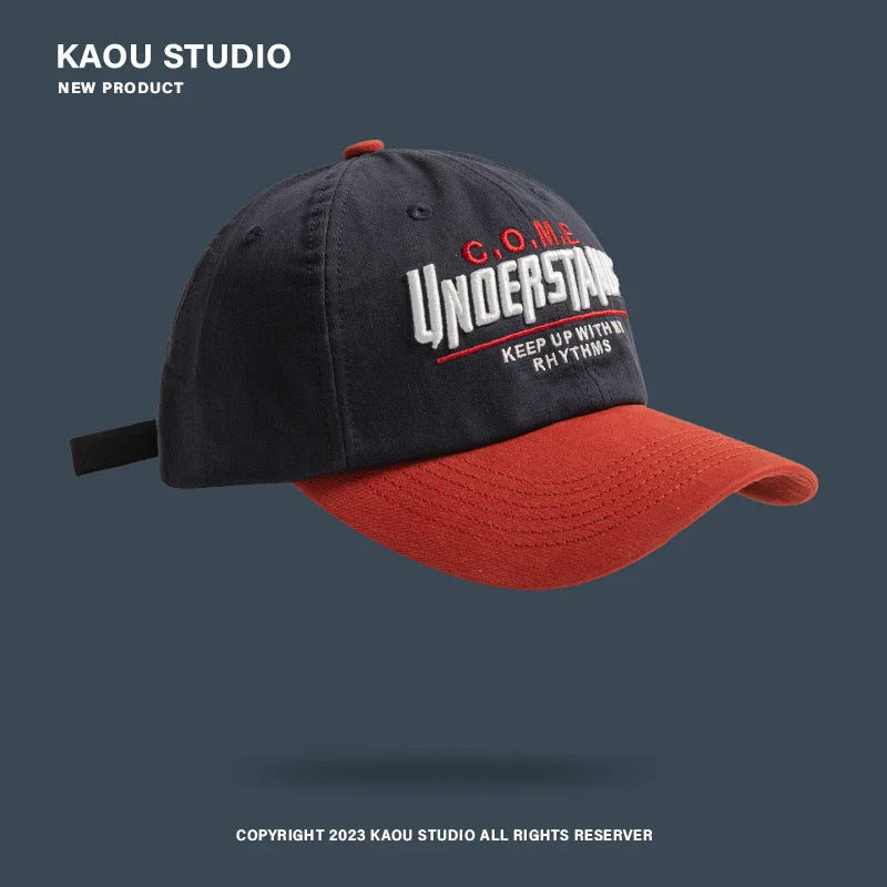Spring and Summer New Peaked Cap Women's All-Match Embroidery Contrast Color Baseball Cap Men's and Women's Sports Fashion Cap
