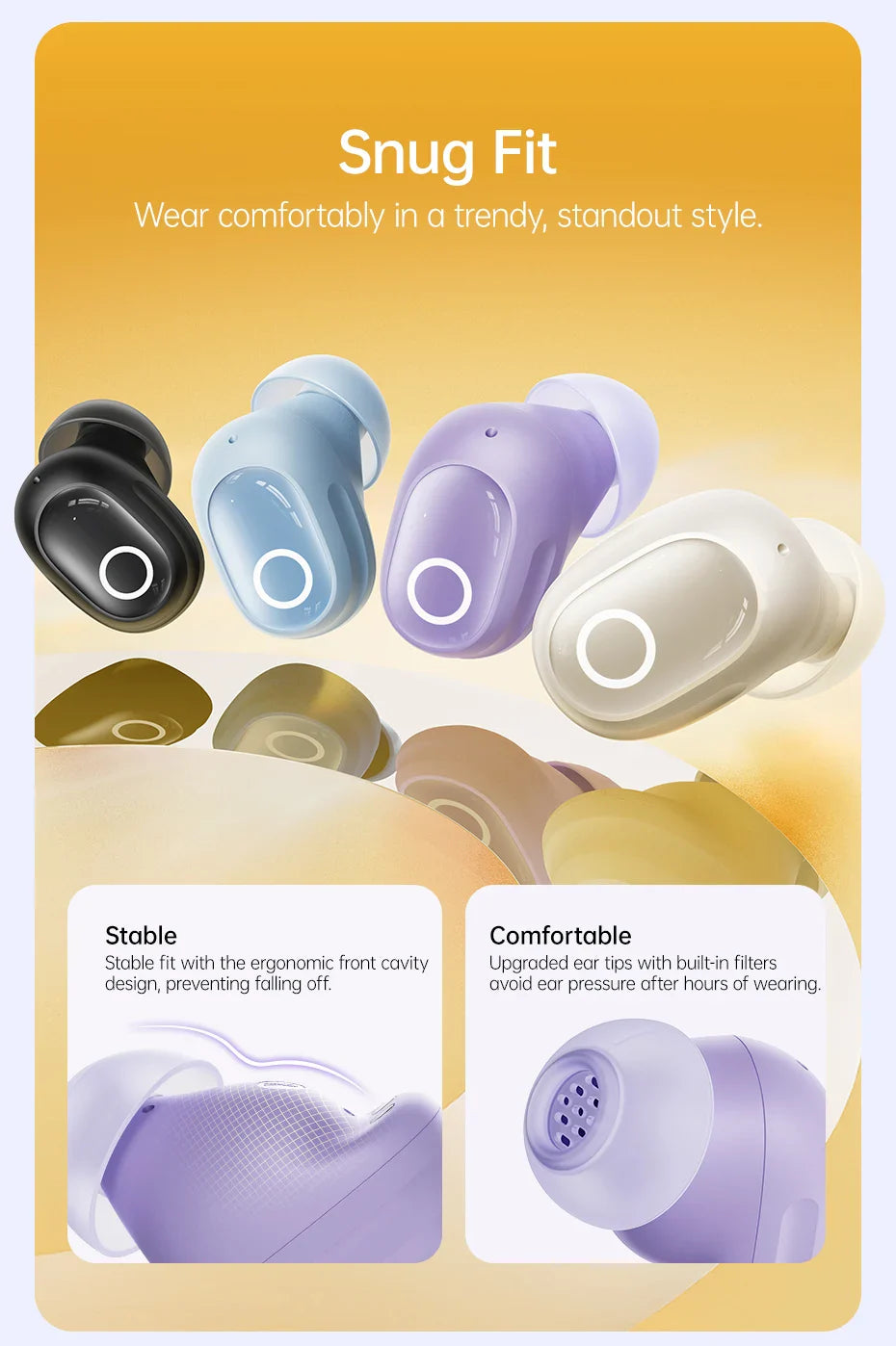 Baseus Bass BD1 Wireless Earphones Bluetooth 5.4 Mini Bean Earbuds 38H Playtime IP55 Waterproof Sports Headphones