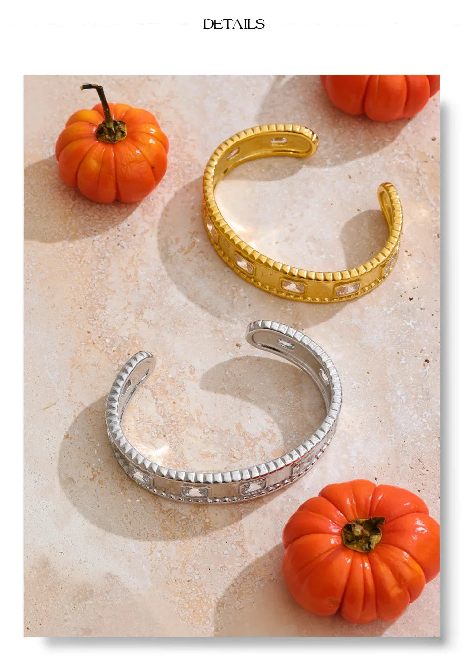 Yhpup 62mm High Quality Stainless Steel Square Zirconia Cuff Bracelet Bangle Trending Texture Premium Jewelry Recommend