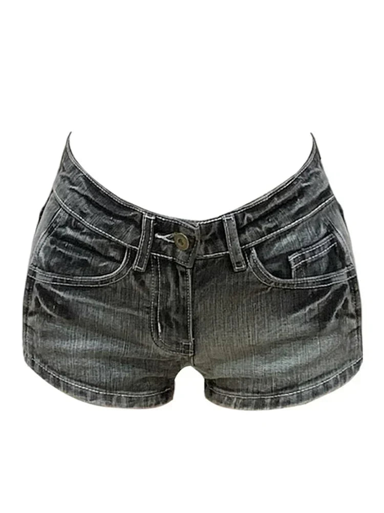 Harajuku Women's jeans Shorts y2k Grunge Vintage streetwear beach jorts clothes 2000s Denim Hot Pants Japanese 2025 summer