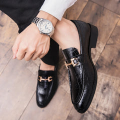 Pointed Toe Men Dress Shoes Leather Luxury Wedding Shoesslip on Floral Print Men