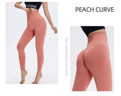 Seamless High Waist Nude Yoga Pants Women's Honey Peach Hip Lifting Tight Fitness