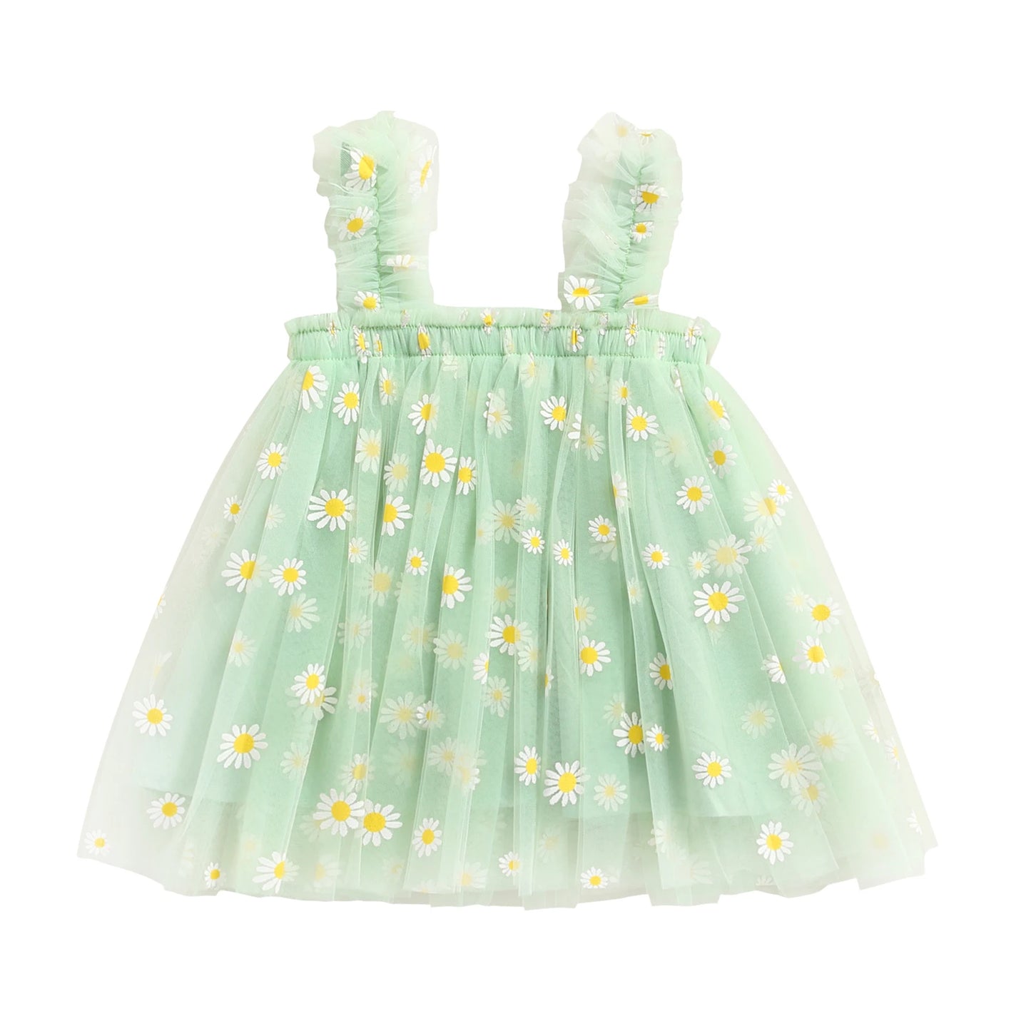 6M-5Y Summer Toddler Kid Baby Girls Tulle Dress Daisy Dresses For Girls