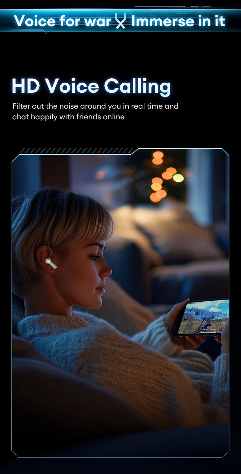 Original Lenovo XT53 Bluetooth V5.4 Earphones LED Power Display Gaming Headphones Waterproof Anti-sweat Upgraded Wireless Earbud