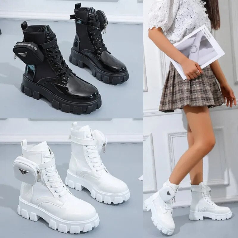 White Boots Winter Shoes Women Ankel Boots Goth Shoes Platform Boots