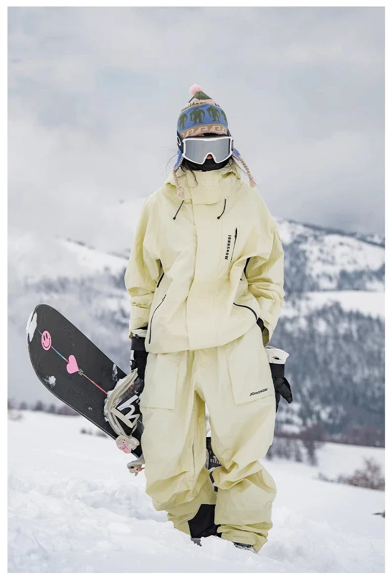 John Snow Winter Ski Suits Men And Women Outdoor Waterproof Breathable Warm Snowboarding Suit Sets Skiing Jacket And Pant