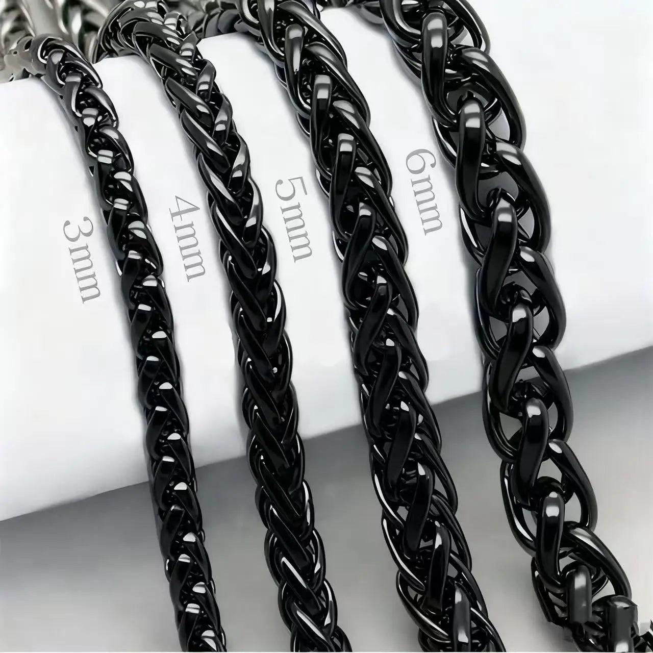 HNSP STAINLESS STEEL SILVER COLOR TWIST ROPE CHAIN NECKLACE FOR MEN Women HIP HOP PUNK Jewelry Accessories 3/4/5/6/8MM Thick