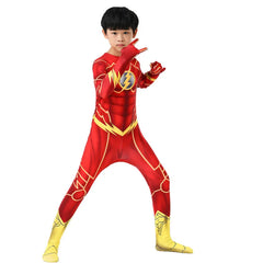 Kids Flash Man Boys Cosplay Costume Set with Headgear And Mask for New Year Carnival Party Fancy Dress Outfit