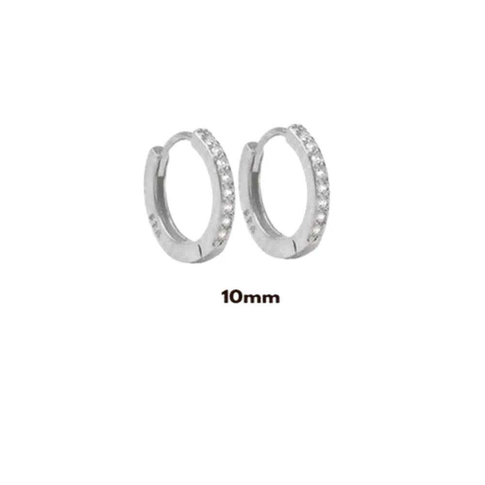 ANDYWEN 925 Sterling Silver Gold Zircon CZ 5mm 6mm 7mm 8mm To 13mm Huggies Hoops Piercing Pendiente Clips Luxury Fine Jewelry