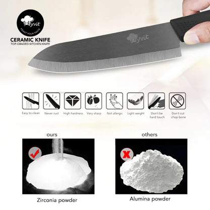 Ceramic Knife 3 4 5 6 inch Serrated Bread Knife Kitchen Black Zirconia Blade Knife