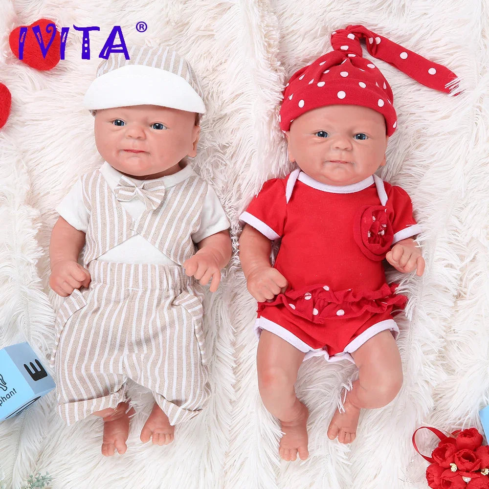 IVITA 100% Full Silicone Reborn Doll Wholesale Realistic Baby Toys Lifelike Newborn Baby DIY Painted Dolls Kit for Children Gift