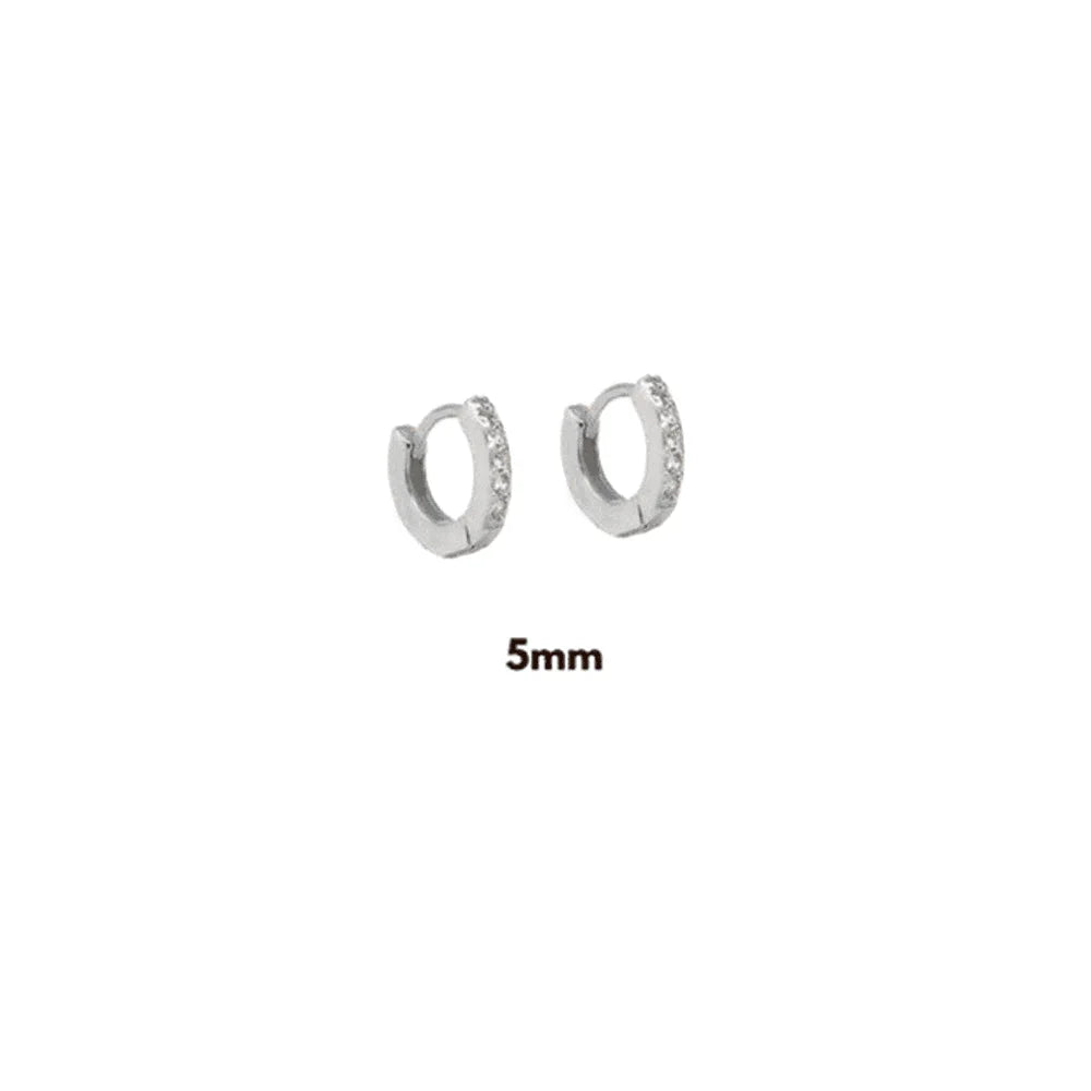 ANDYWEN 925 Sterling Silver Gold Zircon CZ 5mm 6mm 7mm 8mm To 13mm Huggies Hoops Piercing Pendiente Clips Luxury Fine Jewelry