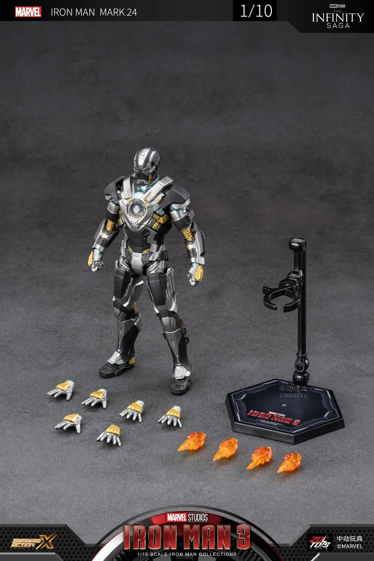ZD Toys Iron Man MK35 Red Snapper Action Figure Iron Man Mk41 Mk47 Tank MK24 MK22 1/10 Scale Iron Man Collections Gift