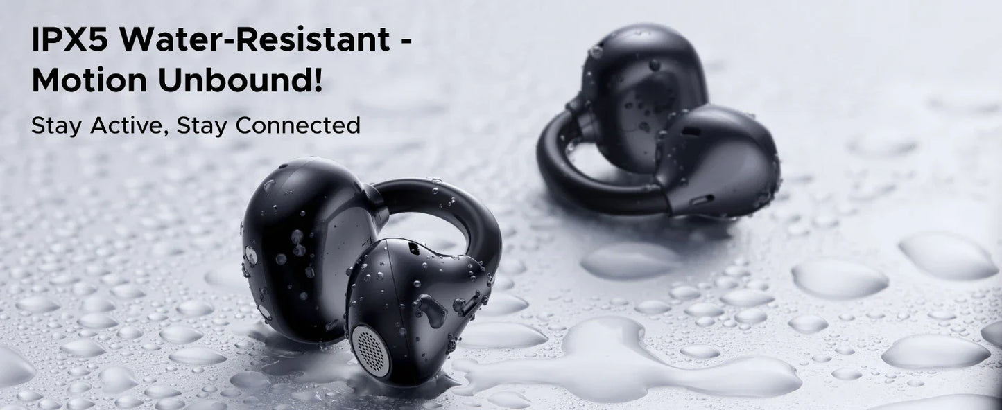 UGREEN ClipBuds Open-Ear Wireless Headphones Bluetooth 6.0 with 4 Mic Clear Call, Earbuds Clip on Earphones 30H Playtime