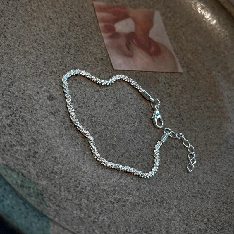 New Silver Colour Sparkling Gypsophila Adjustable Bracelet & Bangle for Women Fine Fashion Jewelry Wedding Party Gift