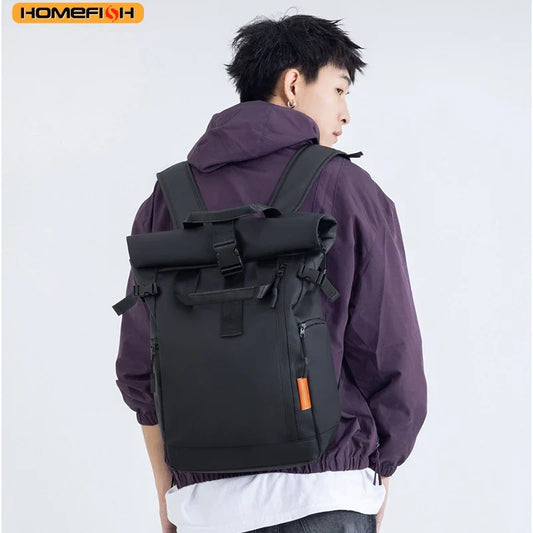 HOMEFISH Men's Travel Bag Laptop Computer Backpack Outdoor Waterproof Camping Hiking School Bag College Business Rucksack