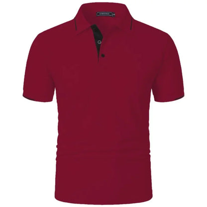 Men's Short Sleeve Polo Shirt Summe Button Classic Fit Casual T-Shirts Oversize Pullover Shirts Man Solid Color Lightweight Tops