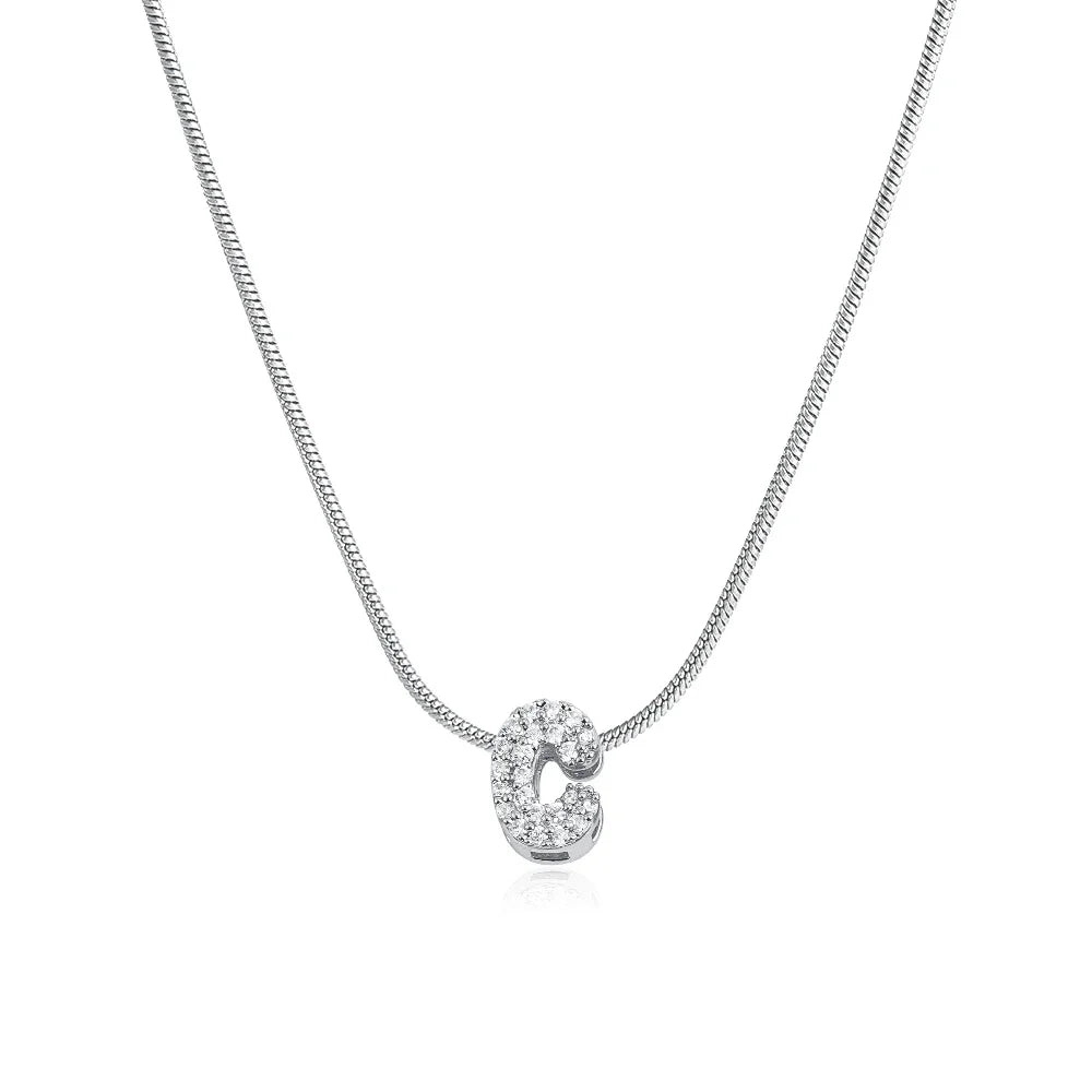 Fashion Tiny CZ Zircon Initial Alphabet Pendant Neckalce Gold Plated Stainless Steel A-Z Letter Necklaces Birthday Gifts Jewelry
