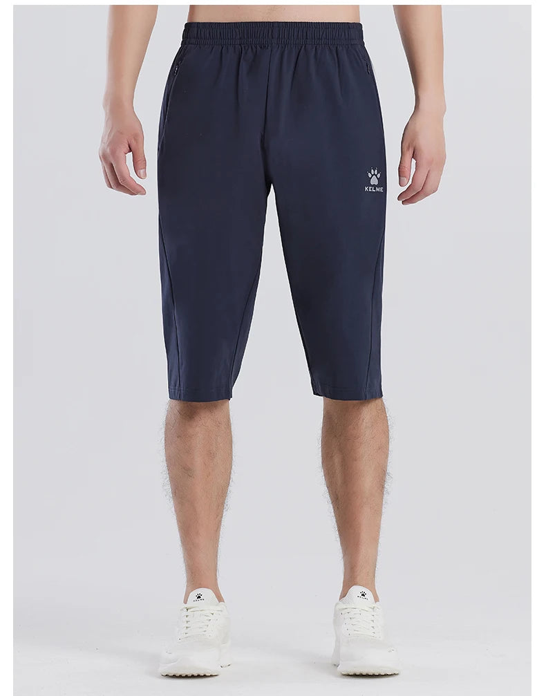 Kelme Sports Capris Men's Summer Breathable Fitness Shorts Football Training Ice Silk Running Shorts