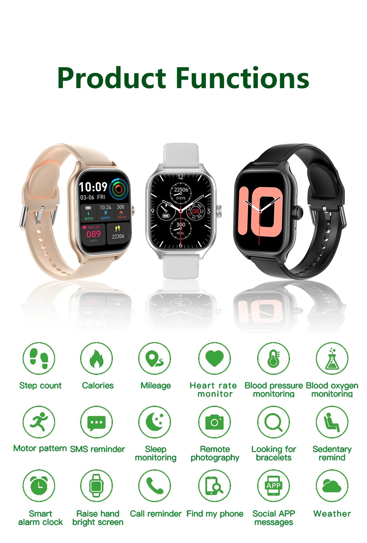 PHONEPACE  C20 Smartwatch 1.77-inch HD Display Bluetooth Call Message Alert Sports Mode Smartwatch For Men Women