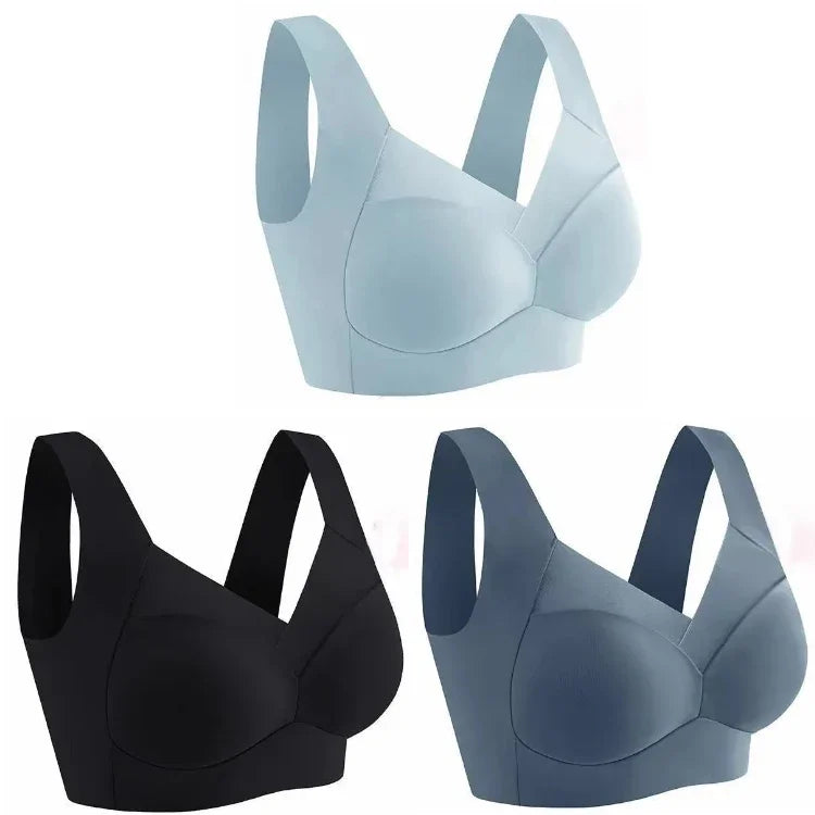 Ice Silk Seamless Sport Bra Gather Prevent Sagging Underwear No Steel Ring