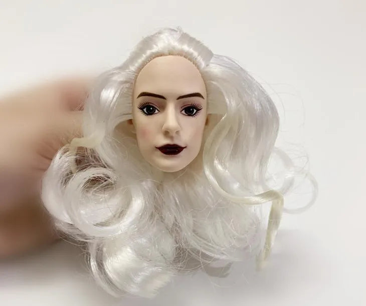 Original Rare Face Doll Heads Colorful Soft Hair Doll Parts Red Queen King Alice Doll Heads Doll accessories Figures Toy Parts
