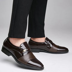Luxury Black Leather Men Shoes for Wedding Formal Oxfords Plus