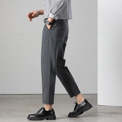 Brand Clothing Summer Ankle-Length Pants Men Stretch Business Suit