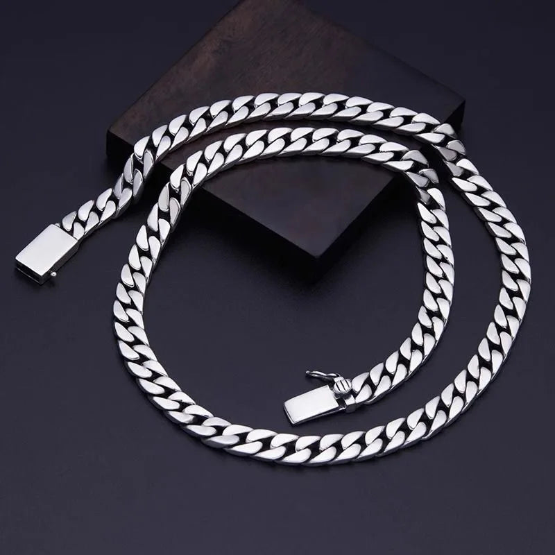 100% S925 Sterling Silver Necklace Bracelet Punk S925 Silver Jewelry Never Fade Carry certificate Men Women Jewelry Gifts
