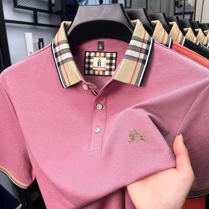 Designer fashion brand short sleeve polo shirt men summer new luxury exquisite embroidery high-end business casual Paul T-shirt