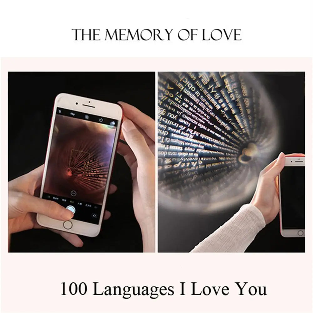 Letter Projection Necklace 100 Languages I Love You Pendant Necklace Women Jewelry Collier Femme Bijoux Best Friends Gifts
