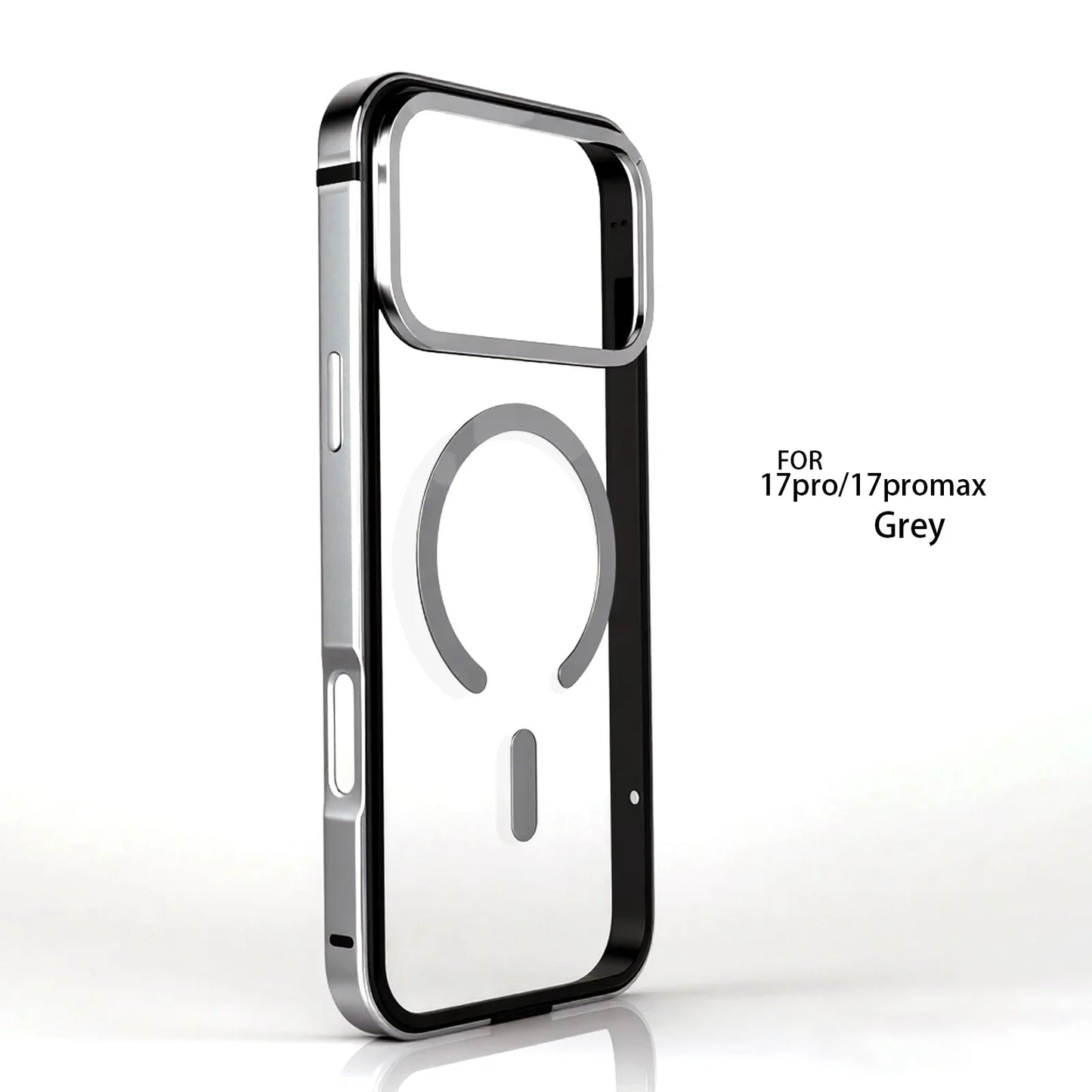 For IPhone 17 Pro High-End Metal Frame Phone Case, 17 Promax Magsafe Magnetic Charging HD Backplate Phone Protection Cases