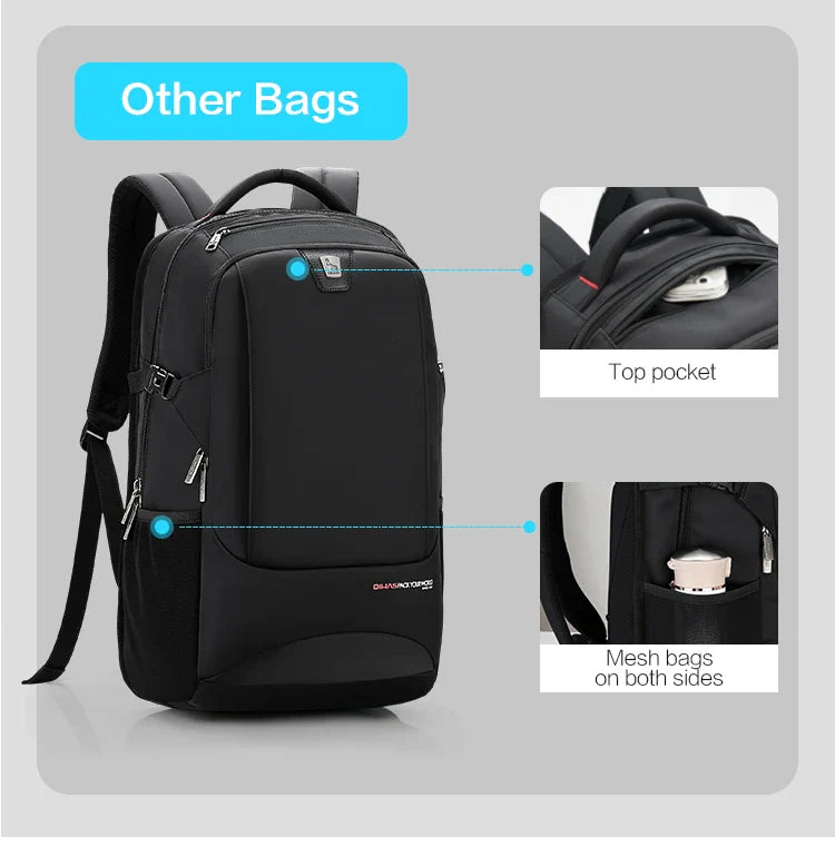 OIWAS Travel Multifunction Backpack Fashion Zipper Open Bag Men's Backpack Laptop High Quality Male Women Business Classic Bags