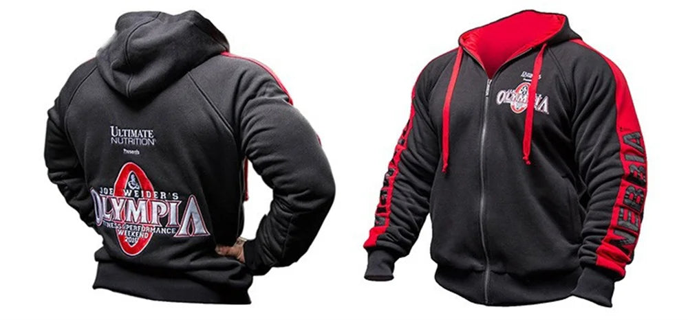 Spring Casual Hoodies Men Cotton Sweatshirt Gym Fitness Sportswear Male Hooded Zips