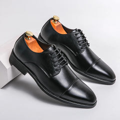 Luxury Business Oxford Leather Shoes Men Rubber Formal Breathable Dress Shoes