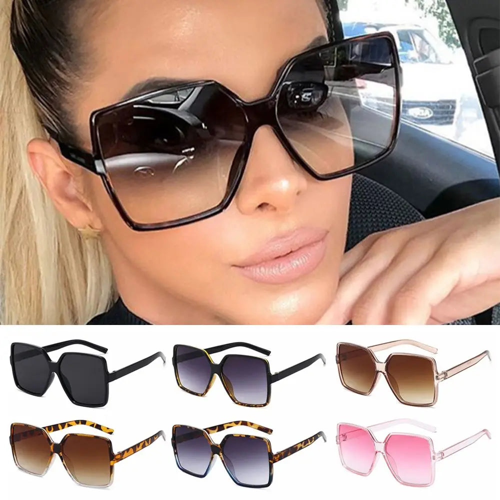 Oversized Square Sunglasses for Women and Men UV Protection Eyeglasses Retro Big Frame Sun Glasses Fashion Shades