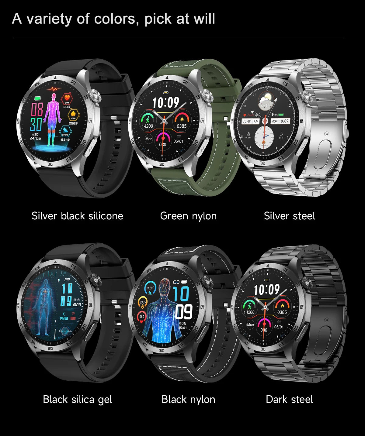 GUHUAVMI NEW Fashion Health Expert Laser iagnosis Smart Watch Men ECG+PPG Three highs  Blood Pressure Heart Rate HD Call Watches