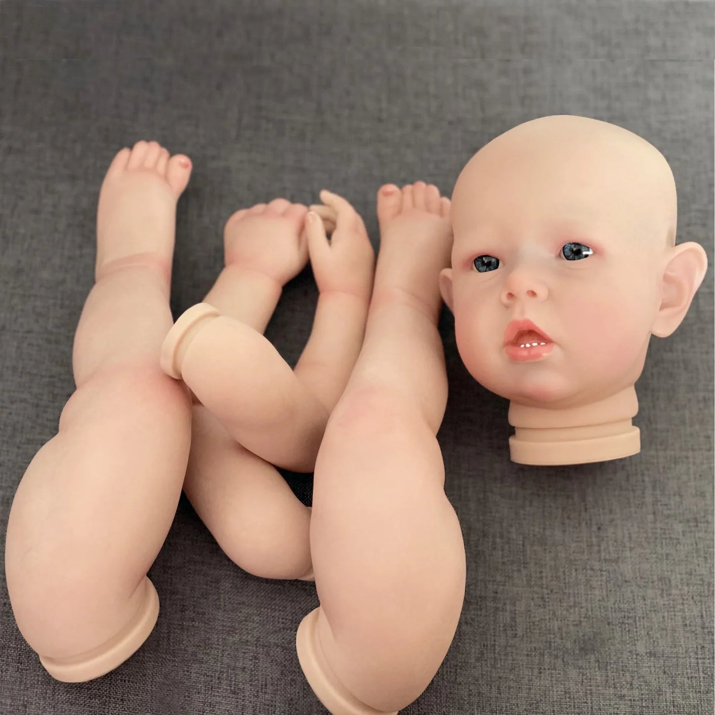 50CM/70CM Liam Bebe Reborn Doll Kits Handmade Painted/Unpainted Realistic Cute Newborn Doll Parts With Teeth Kit Bebé Reborn