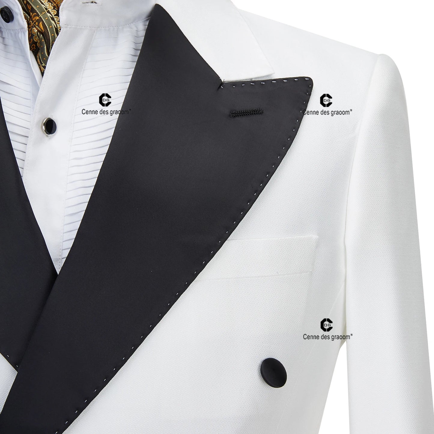 Tuxedo for Mens: Wedding Suits for Men 2 Pcs Double-Breasted Black Jacket Tuxedo