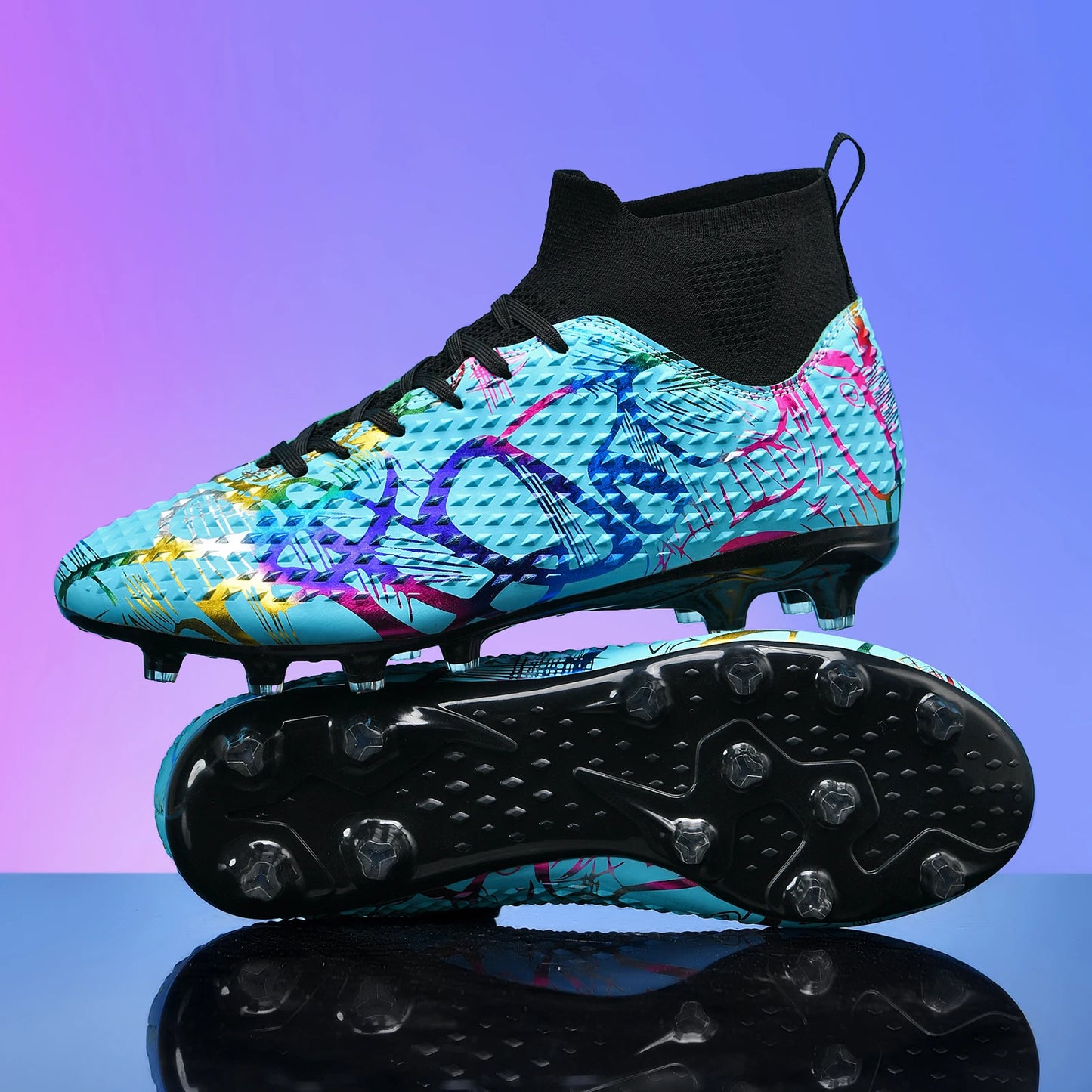 Men Soccer Shoes Children Futsal Non Slip Football Boots Grass Indoor Sports Cleats