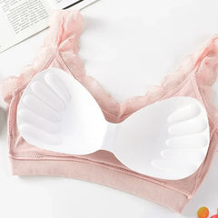 Lace Underwear Set Padded Bra Set Without Steel Ring Solid Women's