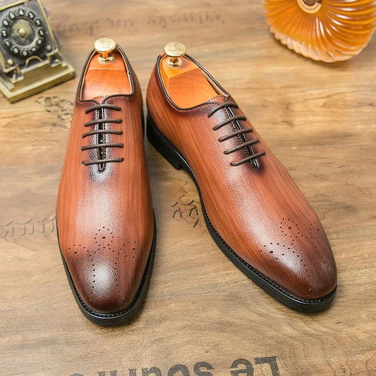 Men Formal Shoes Trendy Stylish Daily Brogue Carving Casual Shoes For Young Adults