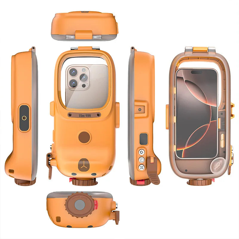 15 Meter Deep Bluetooth Waterproof Mobile phone Case For iPhone 17 Air 16 15 14 13 12 11Pro Max Samsung xiaomi phone Case