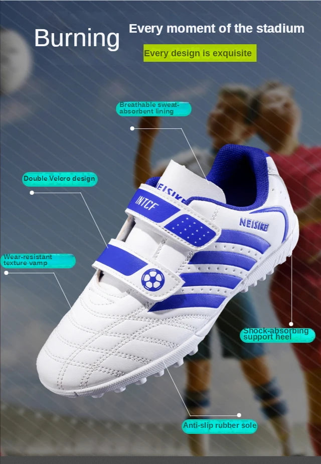 Kids Soccer Shoes School Football Boots Cleats Grass Sneakers Boy Girl Outdoor