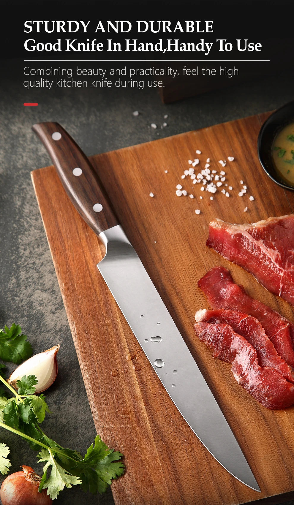Kitchen Tools 6 PCS Kitchen Knife Set of Utility Cleaver Chef Bread Knife