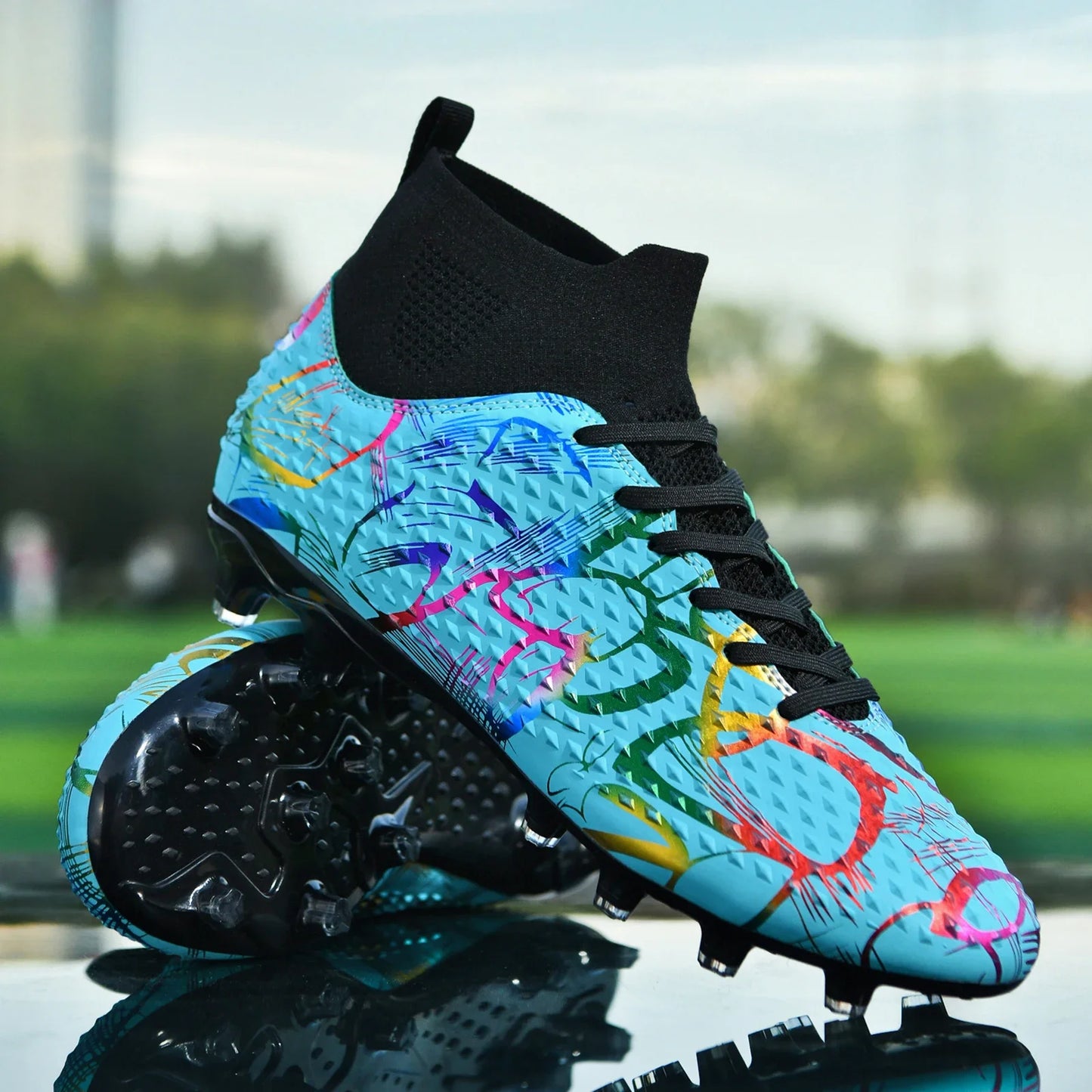 Men Soccer Shoes Children Futsal Non Slip Football Boots Grass Indoor Sports Cleats